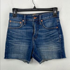 Madewell Classic Blue Denim Shorts with raw hem size 23